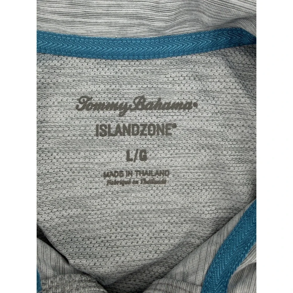 Tommy Bahamas IslandZone Half Zip Gray Long Sleeve Shirt Men Large Resort Beach